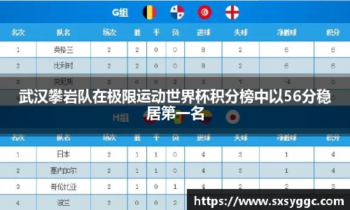 武汉攀岩队在极限运动世界杯积分榜中以56分稳居第一名