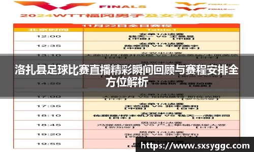 洛扎县足球比赛直播精彩瞬间回顾与赛程安排全方位解析